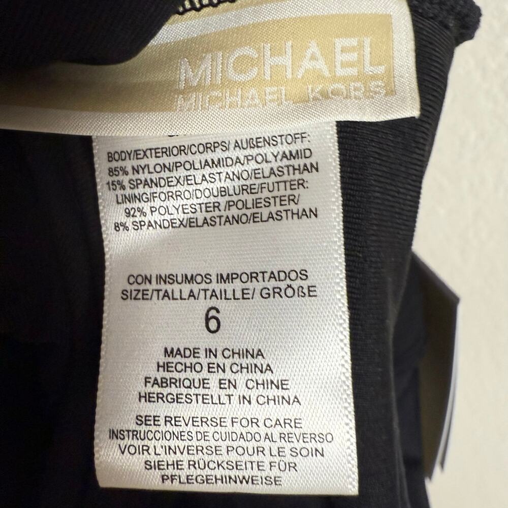 MICHAEL Michael Kors Black Underwire Gold Logo Belt One Piece Swimsuit Size 6 - Picture 13 of 13